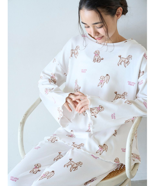 プードル柄ロンT