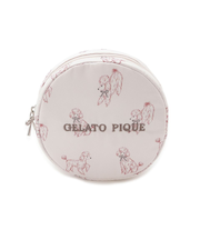 プードル丸型総柄ポーチ