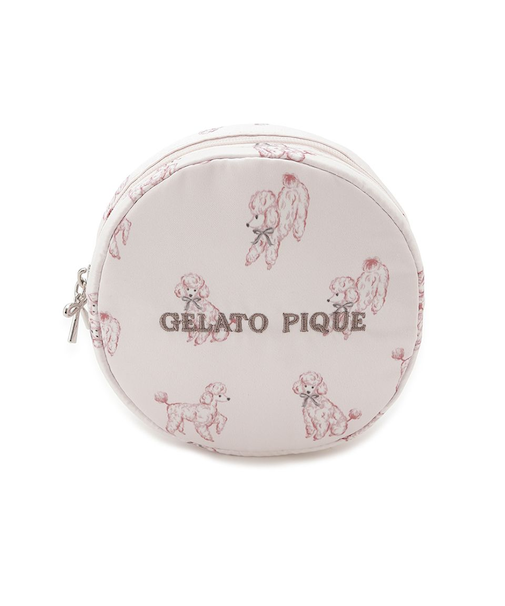 プードル丸型総柄ポーチ