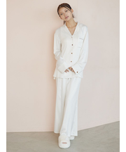 裏起毛サテンロングパンツ