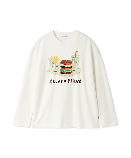 【ヒラノトシユキ】【HOMME】ハンバーガーワンポイントプリントロンT