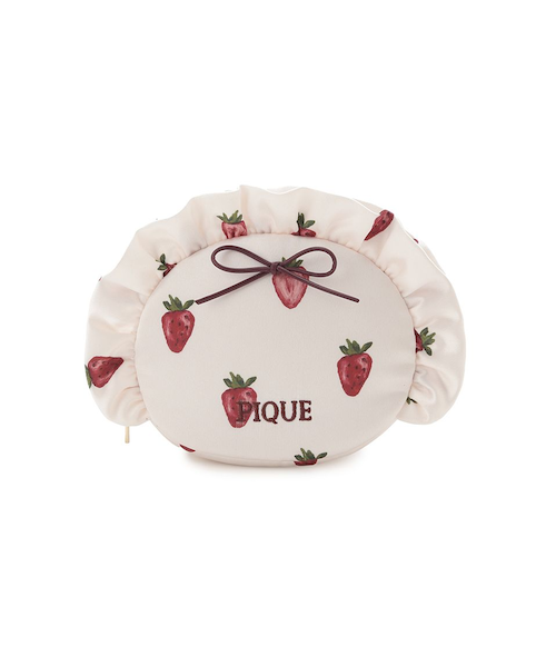 ストロベリー柄フリルミニポーチ｜ジェラートピケの通販｜&mall