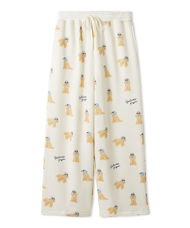 スカーフDOG柄ロングパンツ