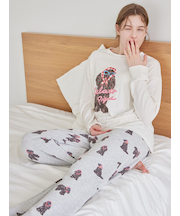 スカーフDOG柄ロングパンツ