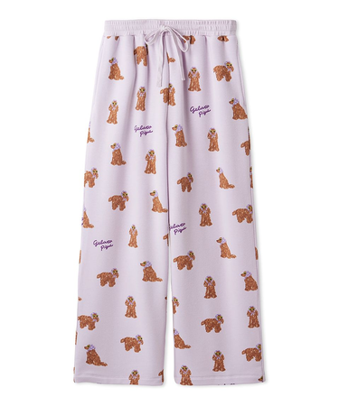 スカーフDOG柄ロングパンツ