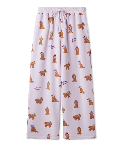 スカーフDOG柄ロングパンツ