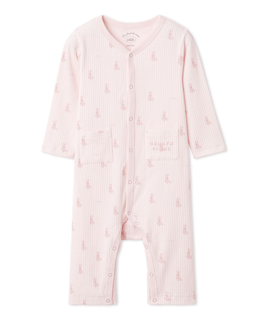 【BABY】ぬいぐるみ柄長袖ロンパース