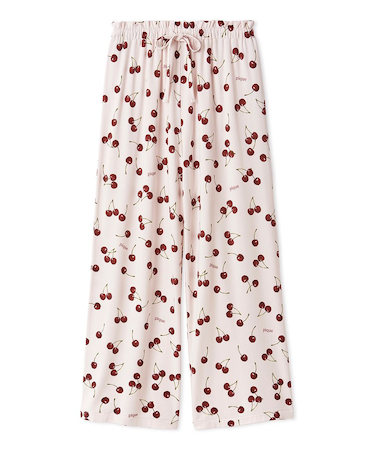 チェリー柄ロングパンツ