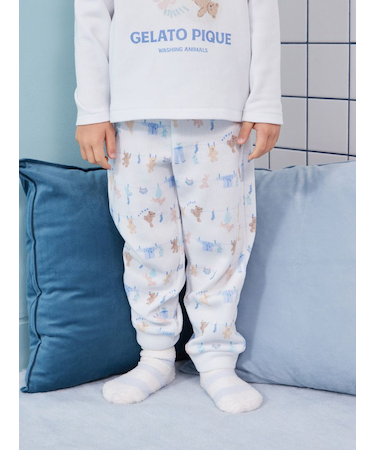 【KIDS】ウォッシングアニマル柄ロングパンツ