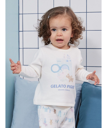 【BABY】ウォッシングアニマルワンポイントロンT