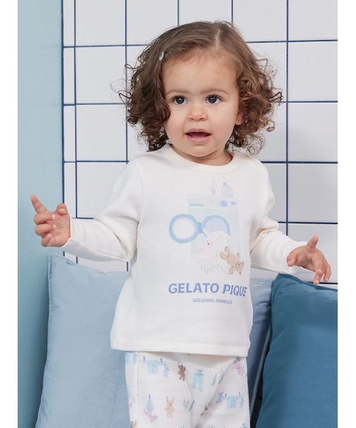 【BABY】ウォッシングアニマルワンポイントロンT