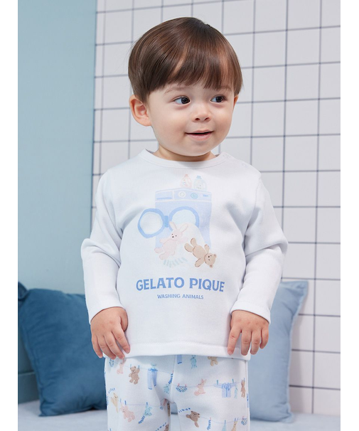 【BABY】ウォッシングアニマルワンポイントロンT