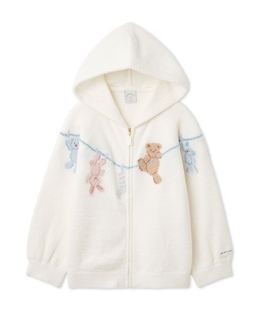 【JUNIOR】エアリーモコウォッシングアニマルジャガードパーカ