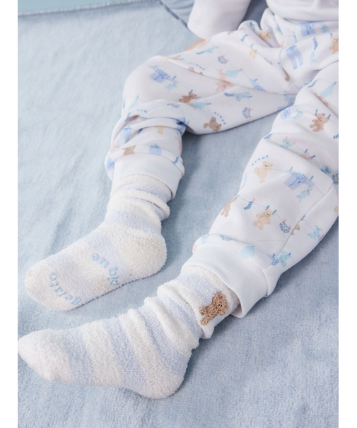 【KIDS】エアリーモコベアボーダーソックス