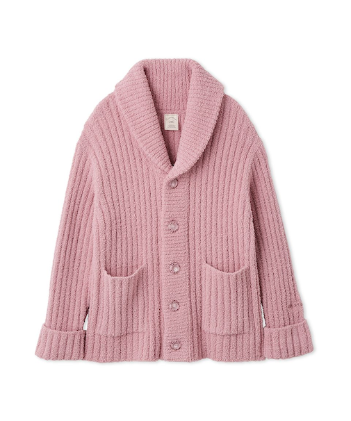 パウダーリブショールカーディガン