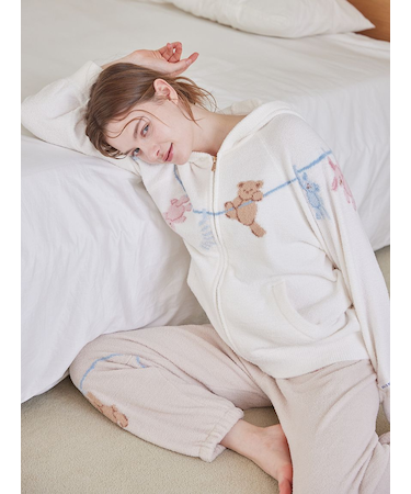 エアリーモコウォッシングアニマルジャガードパーカ