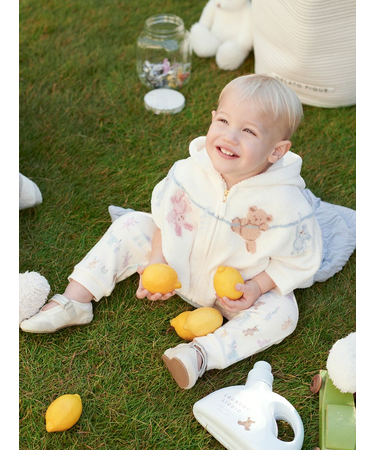 【BABY】エアリーモコウォッシングアニマルジャガードポンチョ