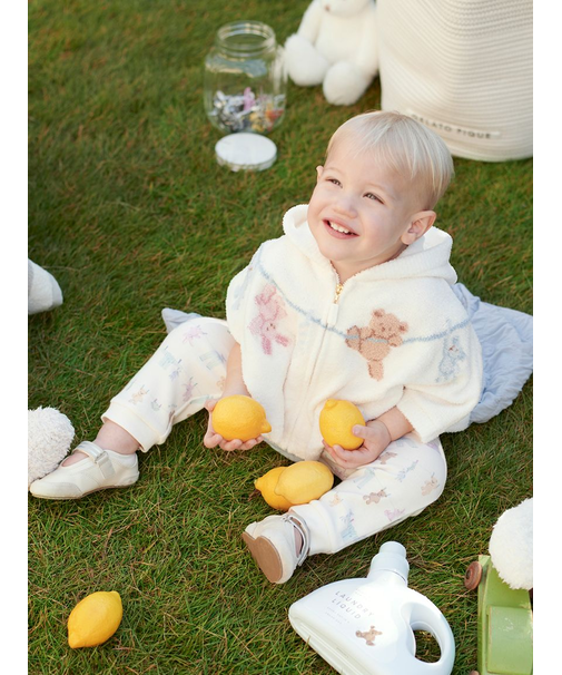 【BABY】エアリーモコウォッシングアニマルジャガードポンチョ