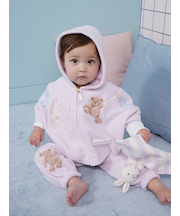 【BABY】エアリーモコウォッシングアニマルジャガードポンチョ