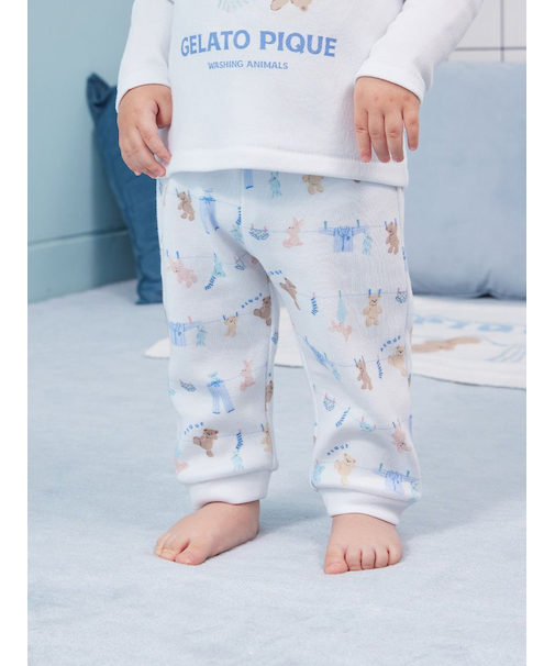 【BABY】ウォッシングアニマル柄ロングパンツ