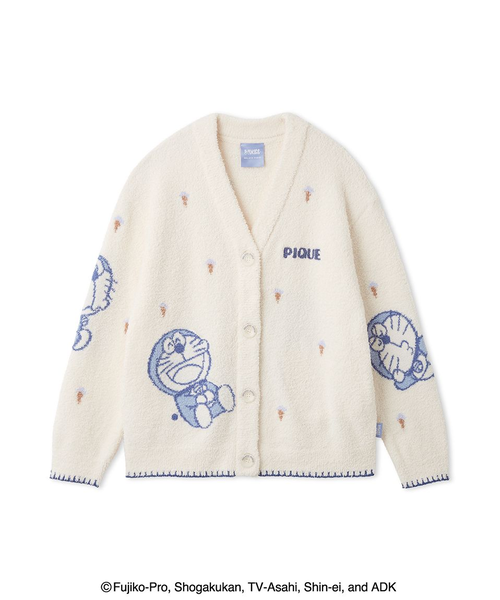ドラえもん柄フリースカーディガン ドラえもん】【レディース】ベビモコジャガードカーディガン