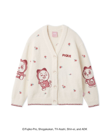 【ドラえもん】【レディース】ベビモコジャガードカーディガン
