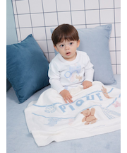 【KIDS】エアリーモコウォッシングアニマルジャガードブランケット