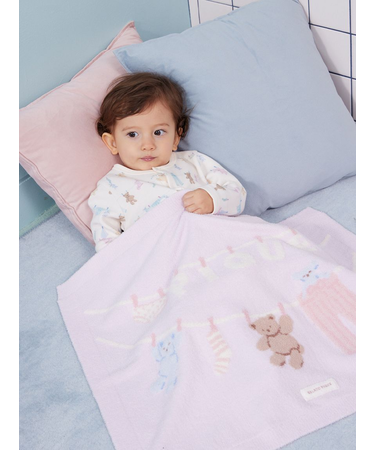 【KIDS】エアリーモコウォッシングアニマルジャガードブランケット