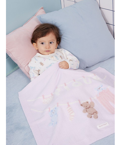 【KIDS】エアリーモコウォッシングアニマルジャガードブランケット