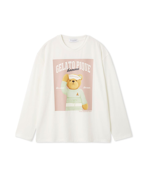 【HOMME】グッドモーニングベアレーヨンロンT