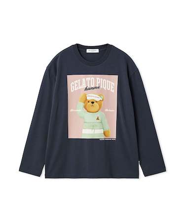 【HOMME】グッドモーニングベアレーヨンロンT