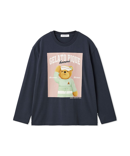 【HOMME】グッドモーニングベアレーヨンロンT