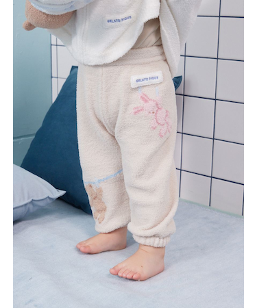 【BABY】エアリーモコウォッシングアニマルジャガードロングパンツ