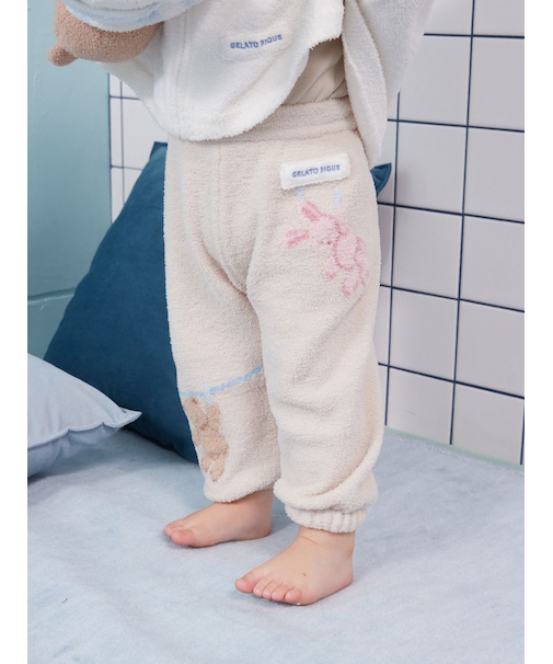 【BABY】エアリーモコウォッシングアニマルジャガードロングパンツ