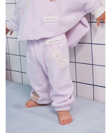 【BABY】エアリーモコウォッシングアニマルジャガードロングパンツ