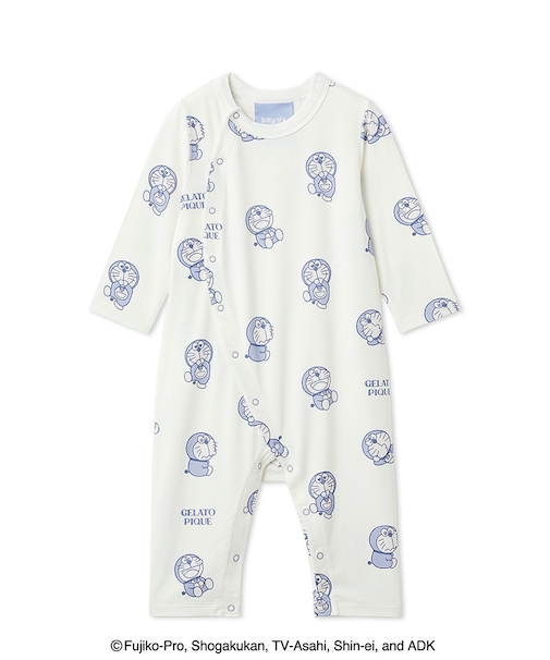 【ドラえもん】【ベビー】総柄ロンパース