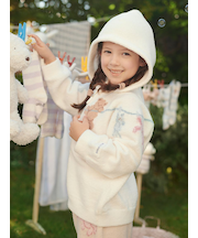 【KIDS】エアリーモコウォッシングアニマルジャガードパーカ