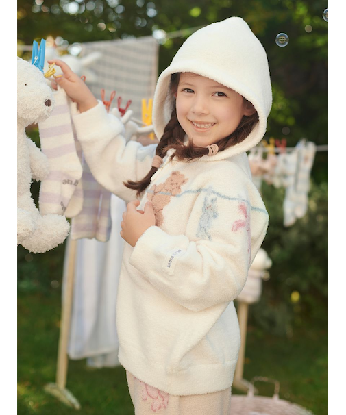 【KIDS】エアリーモコウォッシングアニマルジャガードパーカ