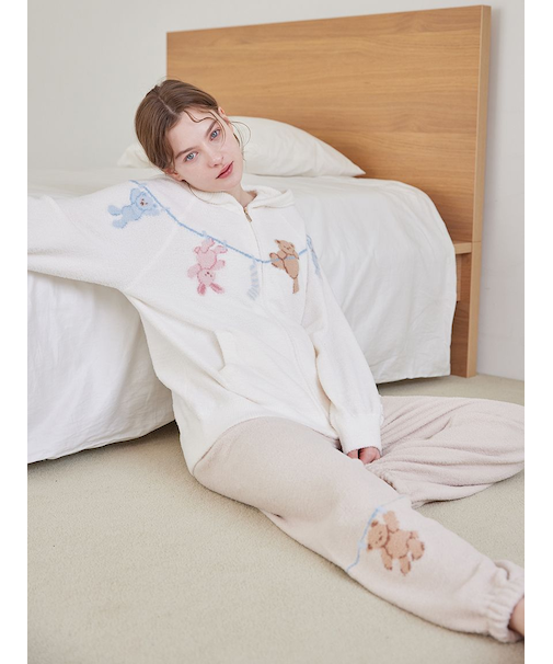 エアリーモコウォッシングアニマルジャガードロングパンツ