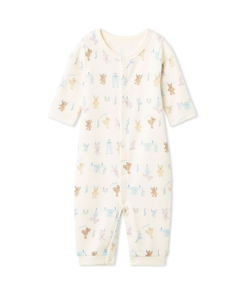 【BABY】新生児ウォッシングアニマル柄2WAYオール