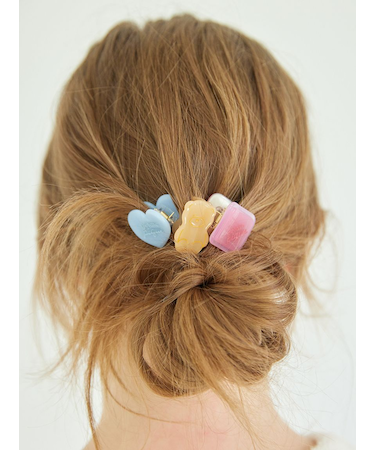 【Valentine】ミニヘアクリップ3点セット