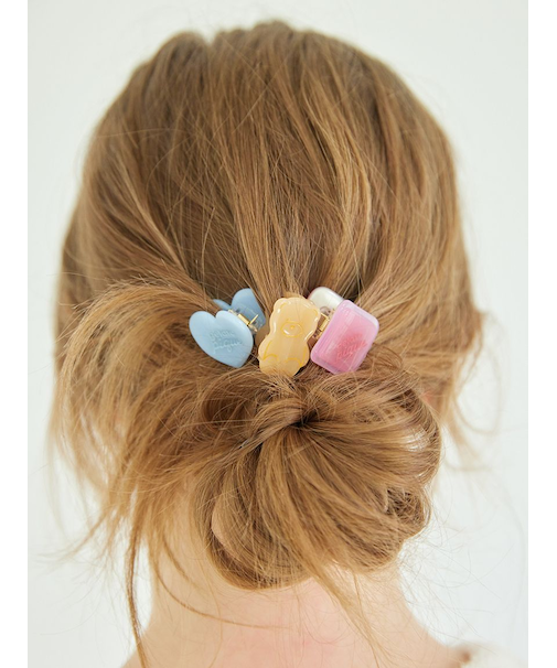 【Valentine】ミニヘアクリップ3点セット