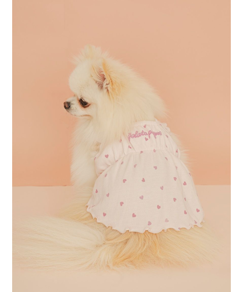 【新品】ジェラート　ミニチュアダックス柄DOG ジャガードワンピース　ピンク 新品】ジェラート ミニチュアダックス柄DOG ジャガードワンピース