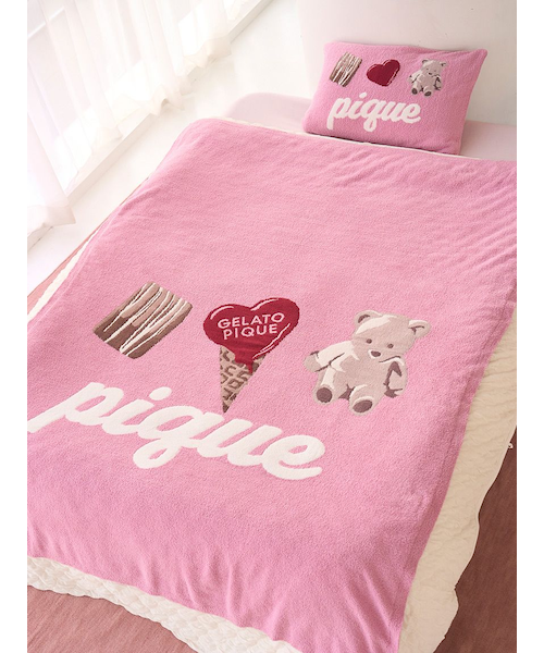 新品タグ付 ジェラートピケ sleep ベア ジャガード マルチカバー ピンク Valentine】【Sleep】ジャガードマルチカバー｜ジェラートピケの通販