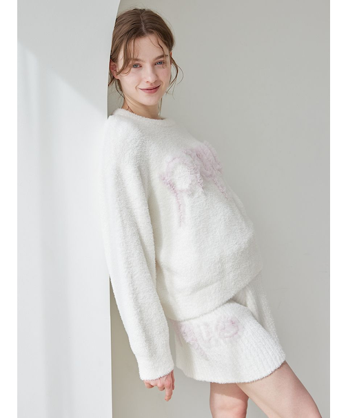 フリルロゴリブフレアショートパンツ