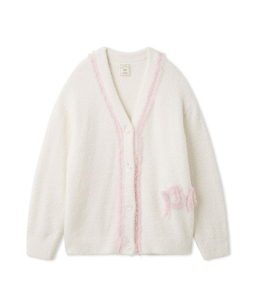 新品タグ付 gelatopique ジェラピケ フリル カーディガン 赤 ハート gelato pique（ジェラートピケ）の「【sweet】ハートアランフリル