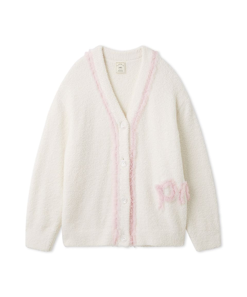 フリルロゴカーディガン