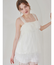 ハート柄チュールカップインキャミソール