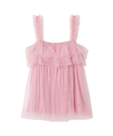 ハート柄チュールカップインキャミソール