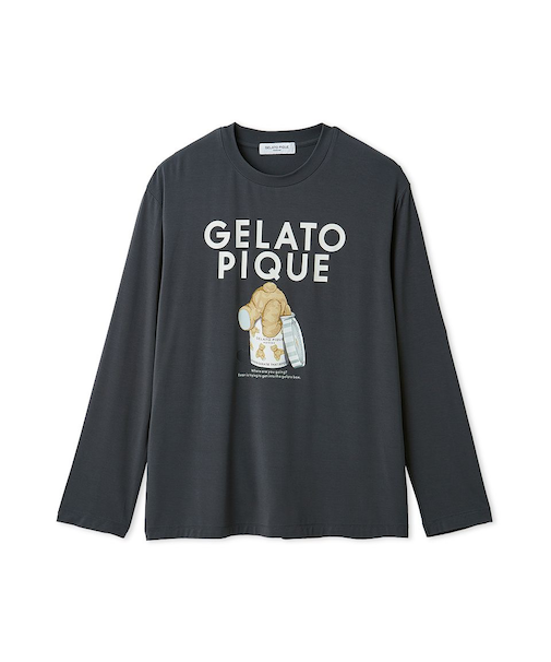 【HOMME】レーヨンジェラートベアプリントロンT
